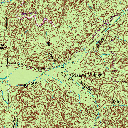 Topographic Map of Rayder Creek, TN