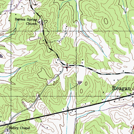 Topographic Map of Reagan School, TN
