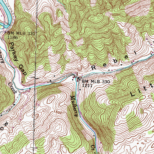 Topographic Map of Rebel Hollow, TN
