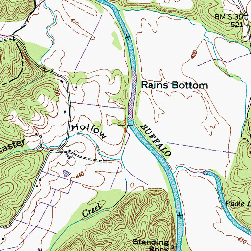 Topographic Map of Red Bank Creek, TN