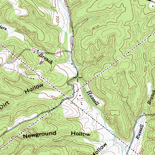 Topographic Map of Red Dirt Hollow, TN