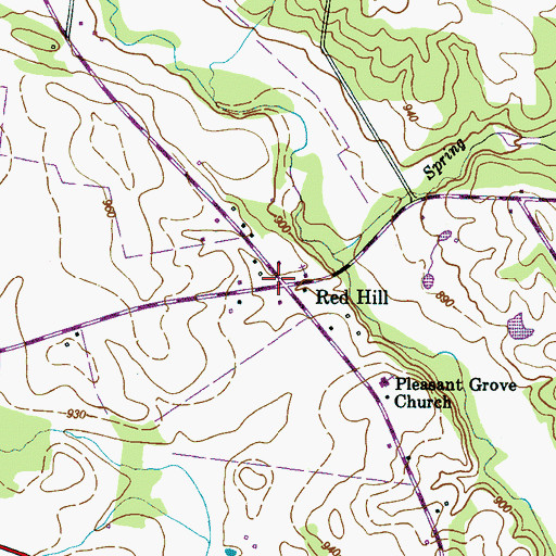 Topographic Map of Red Hill, TN