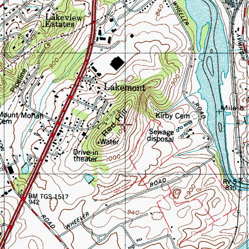Topographic Map of Red Hill, TN