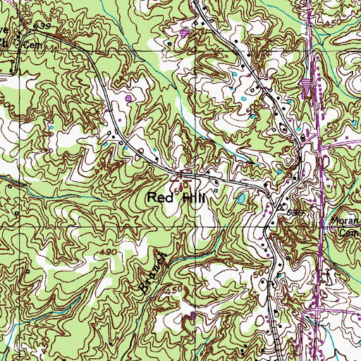 Topographic Map of Red Hill, TN