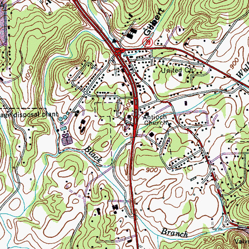 Topographic Map of Red Hill Church, TN