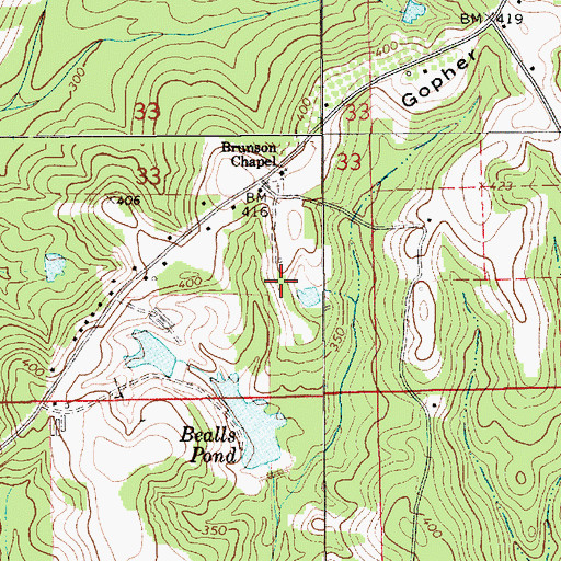 Topographic Map of Bailey Dam, AL