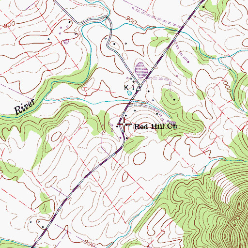 Topographic Map of Red Hill Church, TN