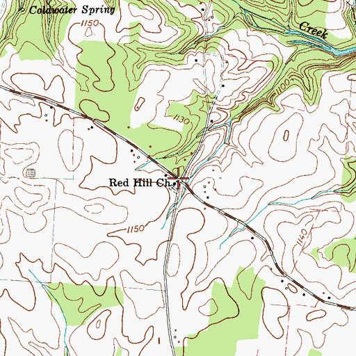 Topographic Map of Red Hill Church, TN