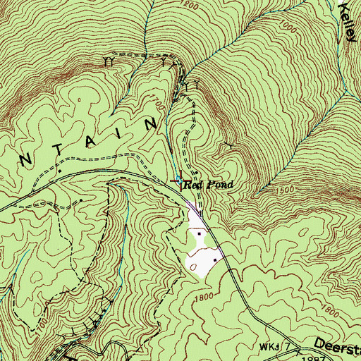 Topographic Map of Red Pond, TN