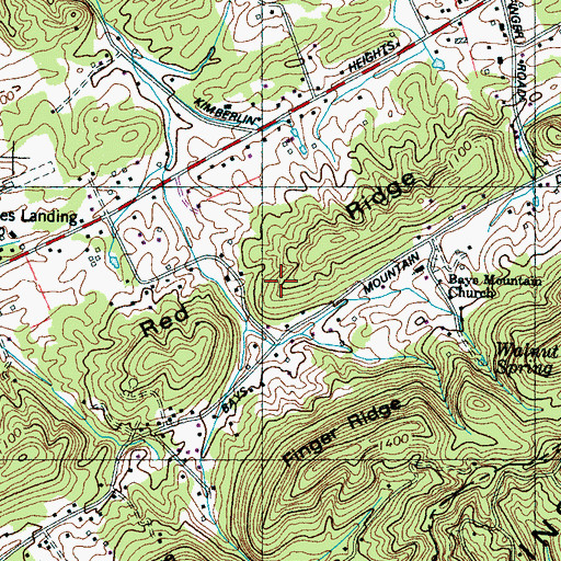Topographic Map of Red Ridge, TN