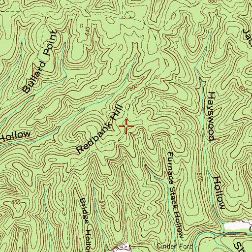 Topographic Map of Redbank Hill, TN