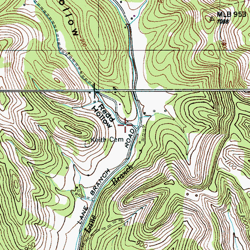 Topographic Map of Redd Hollow, TN