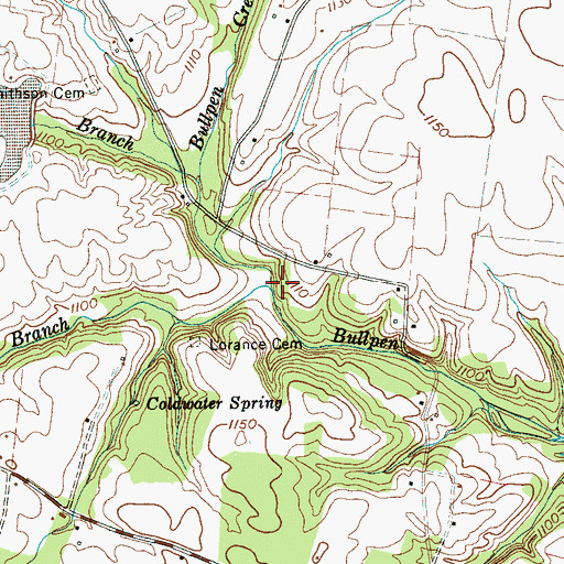 Topographic Map of Redman Branch, TN