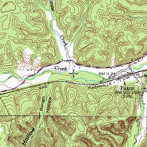 Topographic Map of Redwater Creek, TN