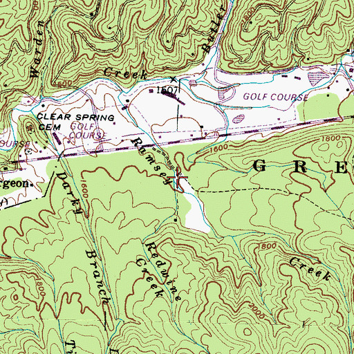 Topographic Map of Redwine Creek, TN