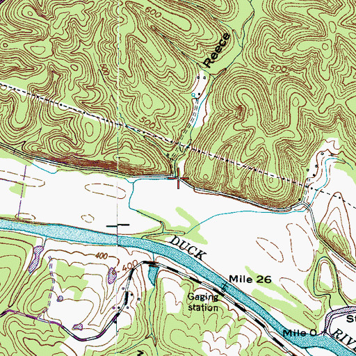 Topographic Map of Reece Hollow, TN