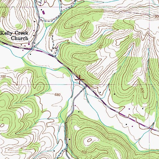 Topographic Map of Reed Branch, TN