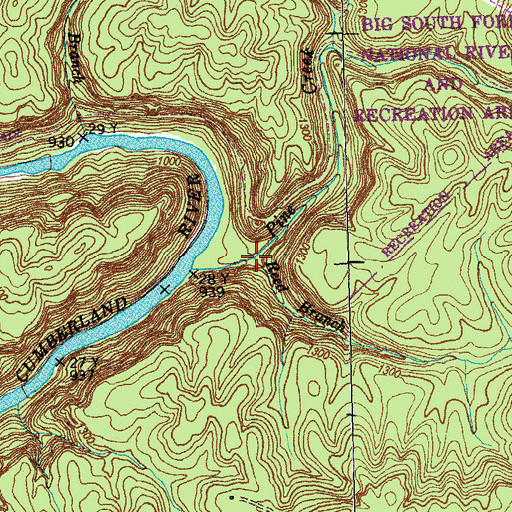 Topographic Map of Reed Branch, TN
