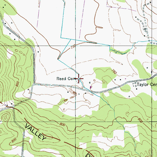 Topographic Map of Reed Cemetery, TN