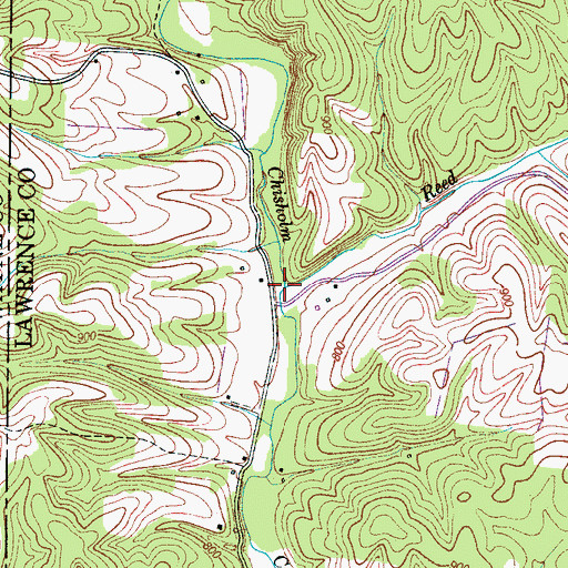 Topographic Map of Reed Patch Creek, TN