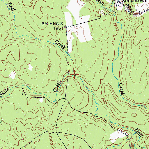 Topographic Map of Reel Creek, TN