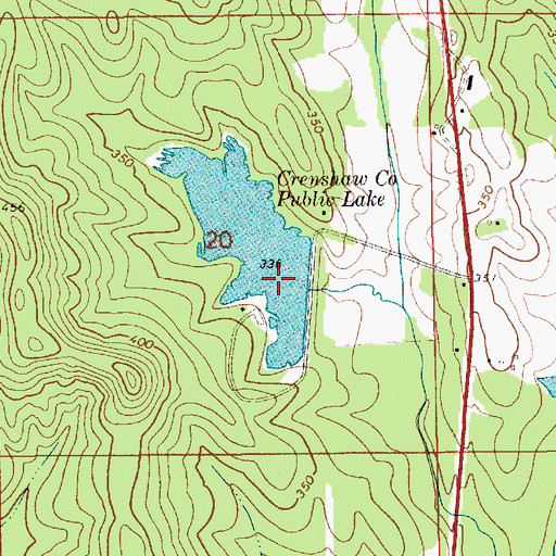 Topographic Map of Crenshaw County Lake Dam, AL