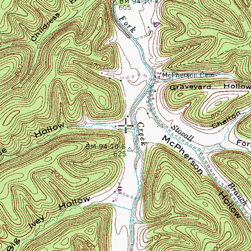 Topographic Map of Reese Hollow, TN
