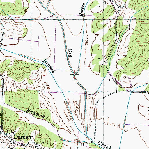 Topographic Map of Reeves Branch, TN