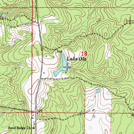 Topographic Map of Lake Ola Dam, AL