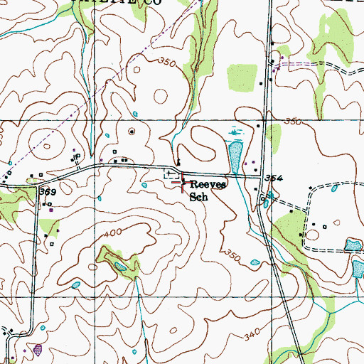 Topographic Map of Reeves School, TN