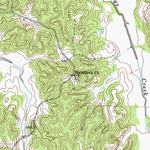 Topographic Map of Rehobeth Church, TN