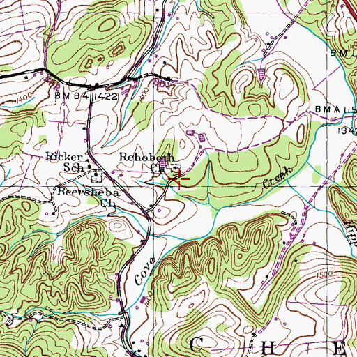 Topographic Map of Rehobeth Church, TN