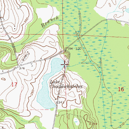 Topographic Map of Choctawhatchee Number 1 Dam, AL