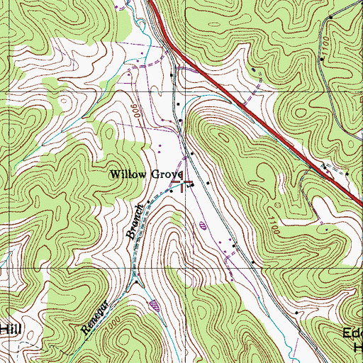 Topographic Map of Renegar Branch, TN