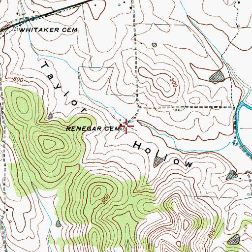 Topographic Map of Renegar Cemetery, TN