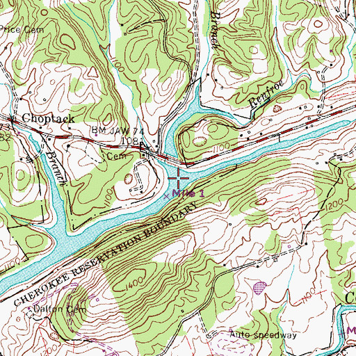 Topographic Map of Renfroe Creek, TN