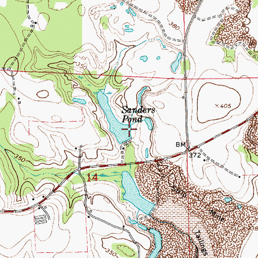 Topographic Map of Sanders Pond Dam, AL