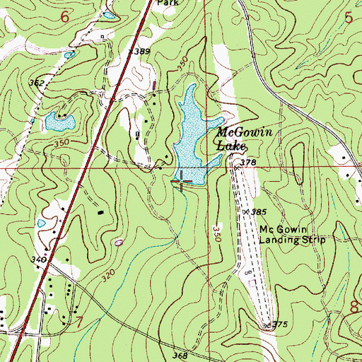 Topographic Map of McGowin Dam, AL