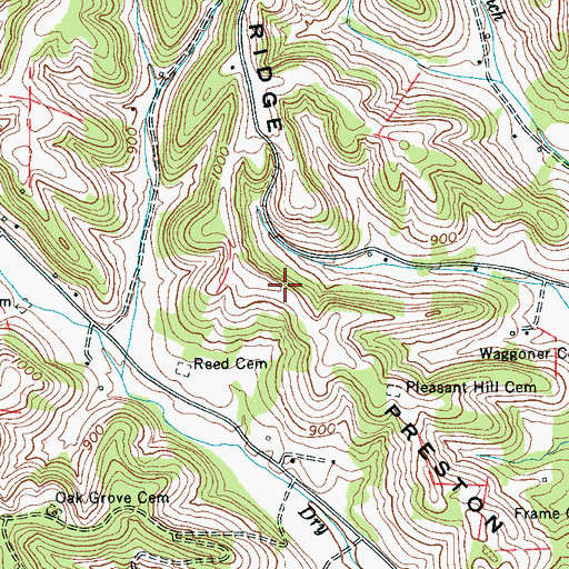 Topographic Map of Reston Ridge, TN