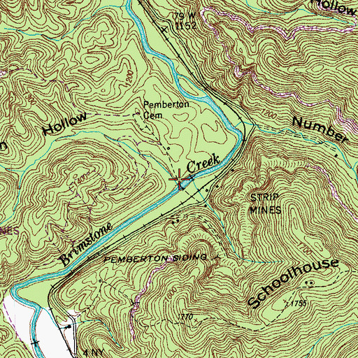 Topographic Map of Reuben Hollow, TN