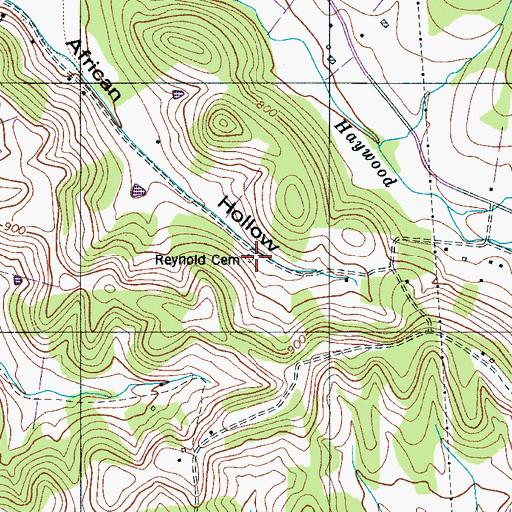 Topographic Map of Reynold Cemetery, TN