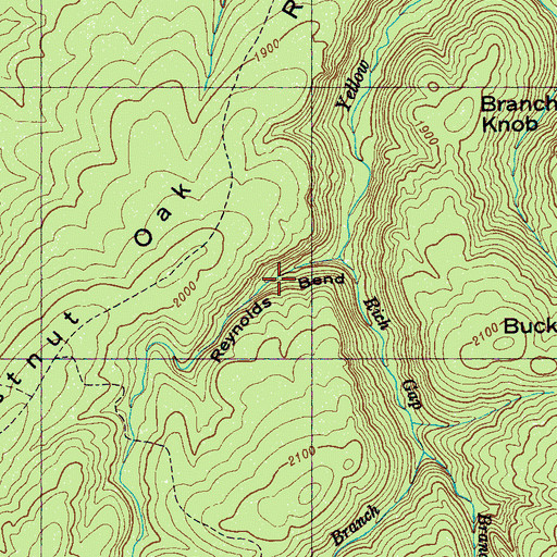 Topographic Map of Reynolds Bend, TN