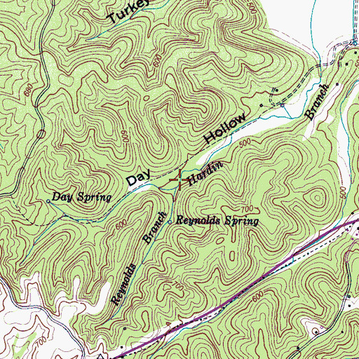 Topographic Map of Reynolds Branch, TN