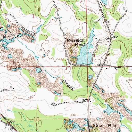 Topographic Map of Bozeman Pond Dam, AL