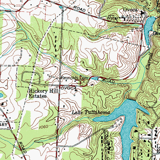 Topographic Map of Reynolds Cemetery, TN
