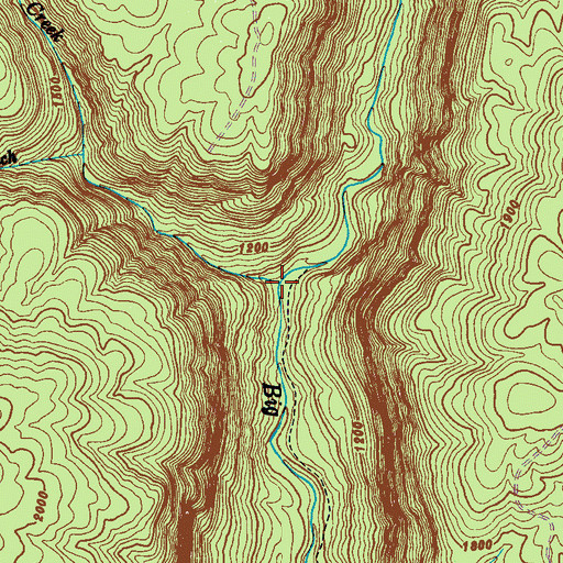 Topographic Map of Reynolds Creek, TN