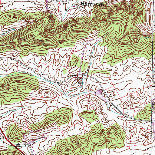 Topographic Map of Rhee Cemetery, TN