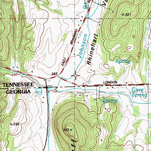Topographic Map of Rhinehart Valley, TN