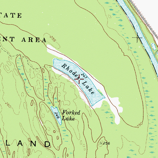 Topographic Map of Rhodes Lake, TN