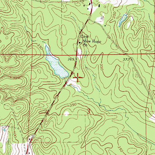 Topographic Map of Alvin Mixon Dam, AL